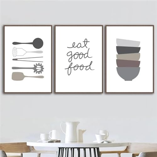 Impression sur toile KEBIA de qualité supérieure décoration scandinave 20x30cm pour cuisine