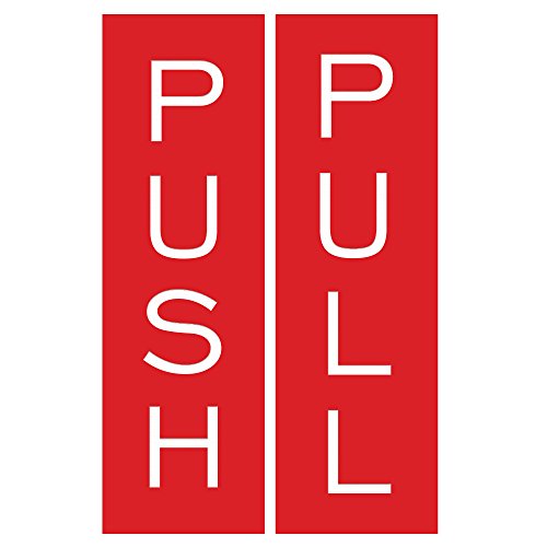 Panneau de porte push pull rouge grand format pour éviter les erreurs d'ouverture