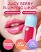 TOCOBO Juicy Berry Plumping Lip Oil 03 Black Cherry – Korean Vegan Hydrating Lip Oil with Plant Oils for High Shine Gloss - Non Sticky Formula for All Skin Tones, 0.12 fl.oz.