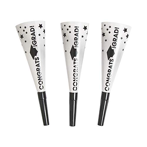 Fun Express - Graduation Horns (dz) for Graduation - Party Supplies - Favors - Misc Favors - Graduation - 12 Pieces