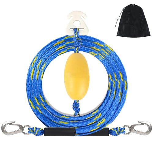 12FT Boat Tow Harness for Tubing, Water Ski Tow Rope Boat Harness Boat Tow Rope for Watersports, Self Centering Tow Harness for Boat Water Sport Jet Ski Wakeboarding(Blue/Yellow)