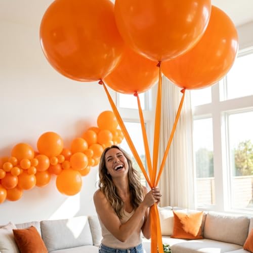 Image of KALOR Orange Giant 36 Inch 9pcs Large Latex Balloons