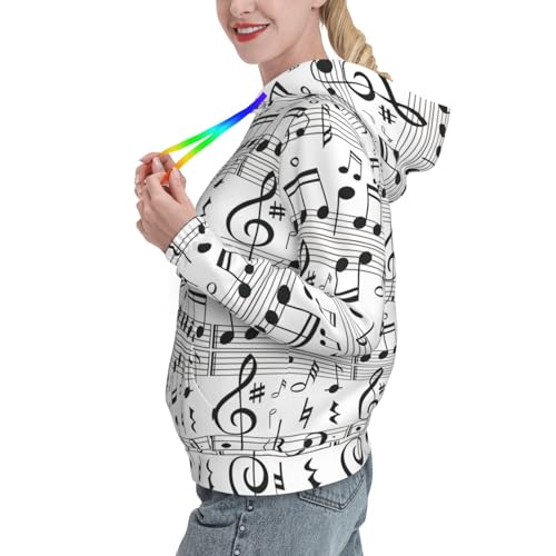 Sweat note de musique femme avec pull capuche imprimé mode - 2