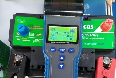TM890A 12 V/24 V impreso. Probador de batería