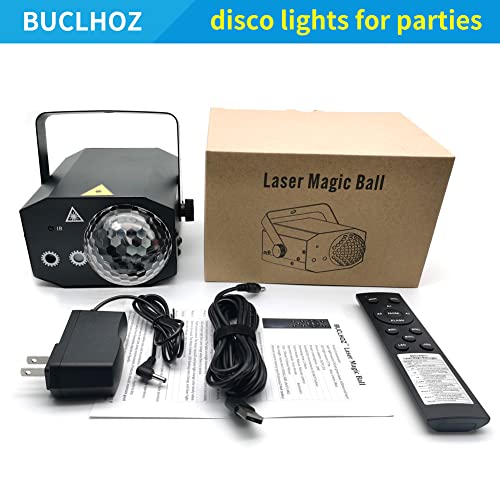 Buclhoz Sound Activated Party Lights Disco Ball Light Led Laser 2 In 1 Stage Lighting Rotating Strobe Suitable For Indoor Home Party Decorations Bedroom Dj Room Karaoke Christmas Dance Parties (Black) #TOP5