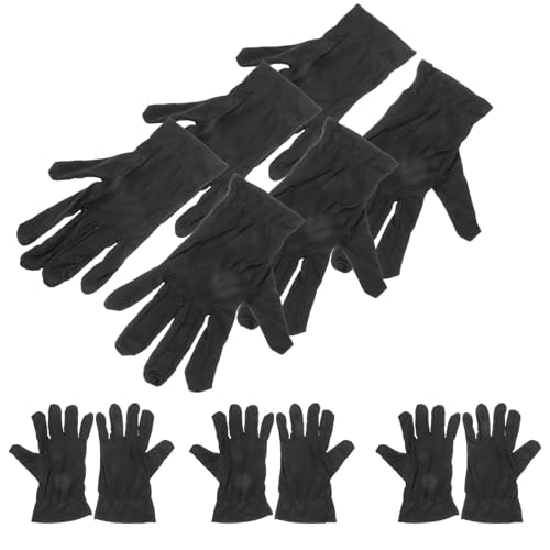TOYZFRIENDY 6 pares Guantes de Algodón para Inspección de Joyería y Monedas Guantes de Trabajo Suaves y Elásticos para Mujeres y Hombres Protección para Manos Secas Tiendas de Joyería y