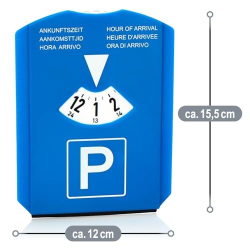 COM-FOUR® 2x tarcza parkingowa ze skrobaczka do lodu, gumowa warga i chipem wózka na zakupy - plastikowy licznik parkowania (02 sztuk - tarcza parkingowa z chipem)