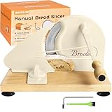 Manual Bread Slicer for Homemade Sourdough Bread, Metal Guide & Adjustable Thickness, Hand Crank Bread Slicer – Upgraded Model, Gift Packaging & Stainless Steel Blade