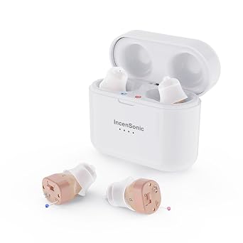 Hearing Amplifier Aids, Rechaegeable Hearing Aid, Noise Cancelling Ear Amplifier Mini Hearing Assistance Device for Mild to Moderate Hearing Loss with Charging Box