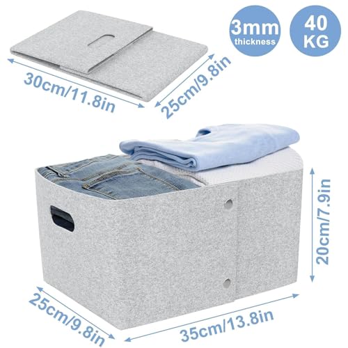 Cesta de almacenamiento de fieltro para estanterías del salón y baño 3