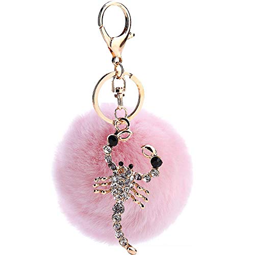 Portachiavi Rosa Palla per Capelli Scorpione