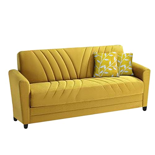 Image of Francis 3 Seater Sofa Set for Living Room (Yellow Fabric)