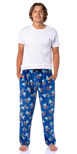 Disney Pajamas Stitch Scaring Poses Pajama Pants for Men – Cozy Plush Fleece All-Over Print Lounge Pants2