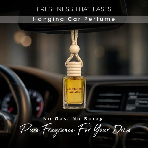 Image of Valencio Luxury Car Perfume Ace - Cedar & Lavender Hanging Diffuser | Fragrance Inspired by Body Perfumes | Natural Essential Oils | Long-Lasting Fragrance Up to 45 Days | Gas-Free & CFC-Free