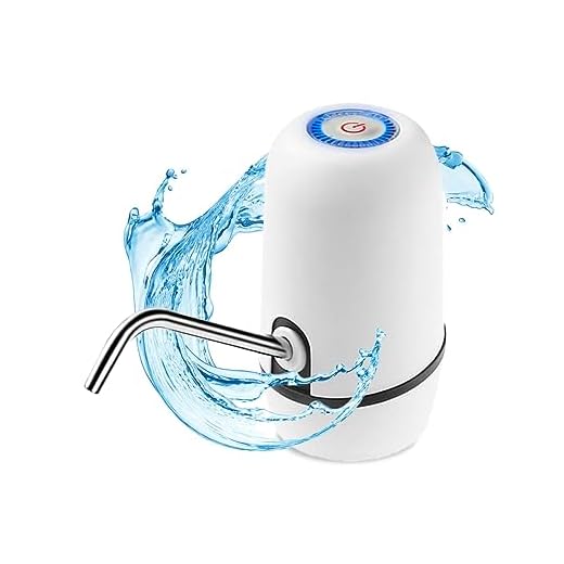 NK Dispensador de Agua Fría Automático, Carga USB, Dosificador de Acero, sin BPA, 1200mAh, Transportable, para Garrafas y Botellas 1.5L, 5.7L, 10L, 11.3L, 15L, 18.9L - Color Blanco