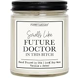 Funny Candles - Graduation – “Future Doctor in This B” – Vanilla Scented Soy Candle – Medical School Grad Gift for Her or Him – Nurse, Doctor, Grad School – Congratulations Gift – Made in USA