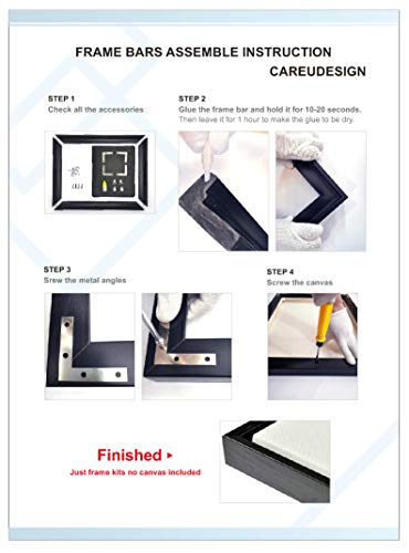 Image of DIY Floating Frame for 8X10 /20.3X25.4cm Canvas,0.6-0.8 inch /1.5-2cm Deep.Picture Art Wall Decor,Art Canvas White Frame