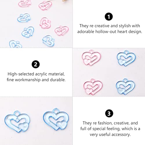 TOYANDONA 120Pcs Mini Coração de Acrílico Transparente Encantos para Baby Shower Decorações Do Chuve