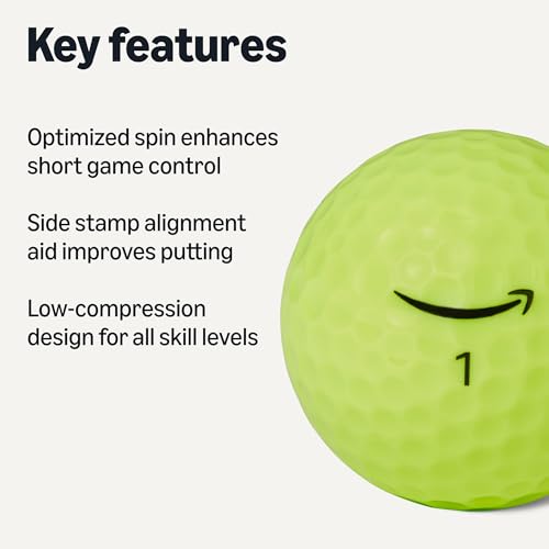 Amazon Basics Core Soft Golf Balls, 12-Pack, Yellow