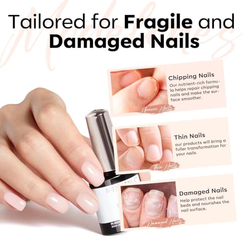 Image of modelones Rubber Builder Nail Gel Base Coat, Jelly Nude Translucent Builder Base Nail Gel Thickening Strengthening Building Apex for Beginner DIY Salon at Home