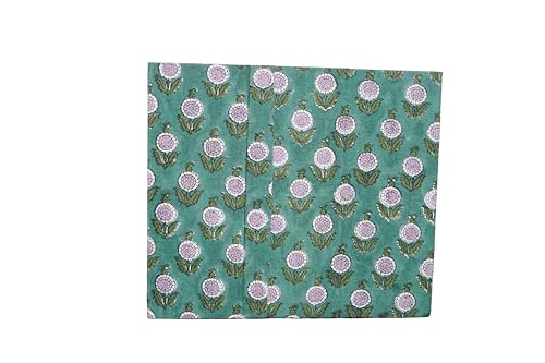 Image of Generic 3.3 Gallon Cotton Hand Block Printed Paper Waste Basket |Small Decorative Trash Can for Housewarming Gifts in Living Room, Bedroom, Bathroom | Eco-Friendly, Plastic-Free (1, GREEN)