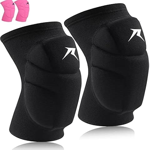 Racbeuk Volleyball Knee Pads,Knee Compression Sleeve Support for Men Women with High Protection Pads,Professional Grade Knee Pads (black, Medium & Large) Cover