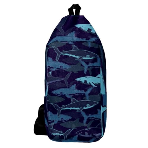Sac à dos à bandoulière requins pour randonnée et vélo