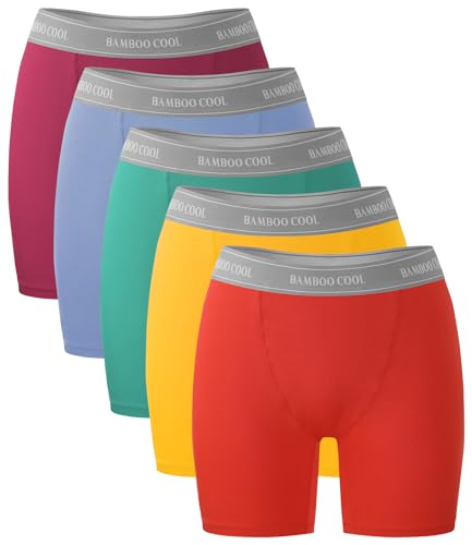 BAMBOO COOL Womens BoyShorts Underwear Full Coverage Ladies Panties High Waisted Boxer Briefs...