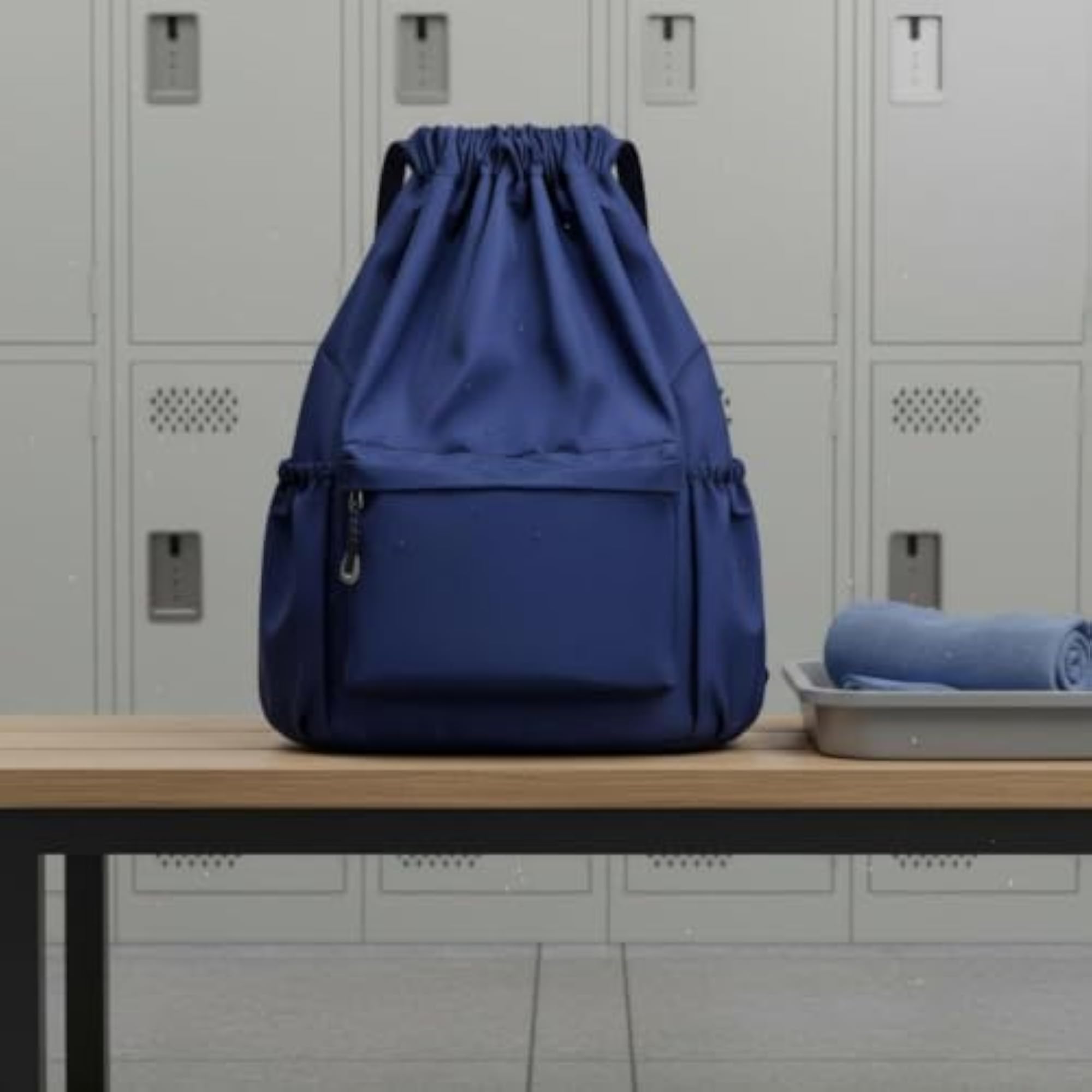 Damp-Dry Compartment Separation Bag Large Capacity Drawstring Backpack