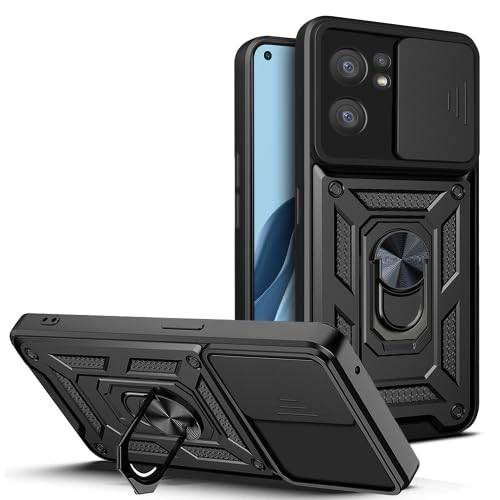 KrKis Back Case for Motorola Moto Edge 40 5G with Slide Camera Cover | Heavy Duty Military Grade 360° Protection | Build-in Ring Kickstand Shockproof Mobile Phone Case (Black) (B0C7N37M85) Amazon Price History, Amazon Price Tracker