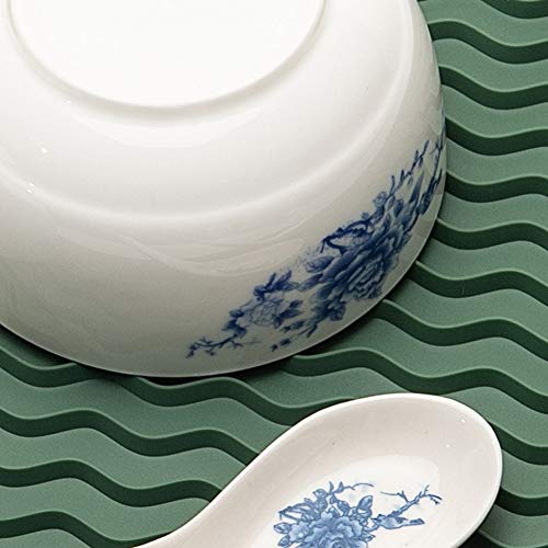 Zlr Silicone Dish Drying Mat For Kitchen Counter- Eco Friendly Food Grade Silicone Drying Mat - Easy To Clean Heat Resistant Multiple Usage Dish Mat - Large (12 Inches X 16 Inches) - Green #TOP4