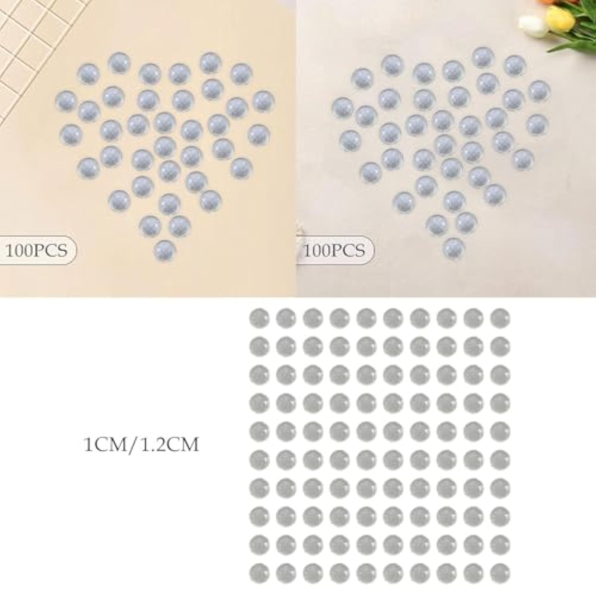 100Pcs Small Glass Beads No Hole for Crafting and Home Decor