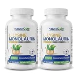 Natural Cure Labs L-Lysine with Monolaurin 600mg 1:1 Ratio, 2 Pack, 200 Capsules