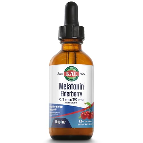 Kal 0.3 Mg Melatonin Cherry Elderberry Dropins, 2 Fluid Ounce