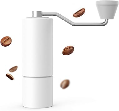 Timemor Kuriko C2 Hand Grinding Coffee Grinder, Manual Type, Stainless Steel Grinder, Adjustable Coarseness, 4 Colors Available, Easy to Clean, Home Use, Labor Saving, Diamond White