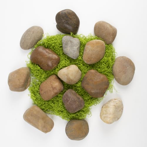 Image of 10LB Mixed Stones Pebbles River Rocks, Natural Beach Pebbles,1-2 Inch Decorative River Rocks for Landscaping Garden Paving Plant Rocks Crafting Walkways and Outdoor Decorative Stone