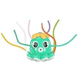 Jouets de pulvérisation d'eau à l'extérieur de l'arroseur se Fixe au Tuyau d'arrosage avec 8 Tubes de manœuvre pour Les Enfants en Bas âge Jouets d'eau Raquette Scratch Enfant (B, One Size)