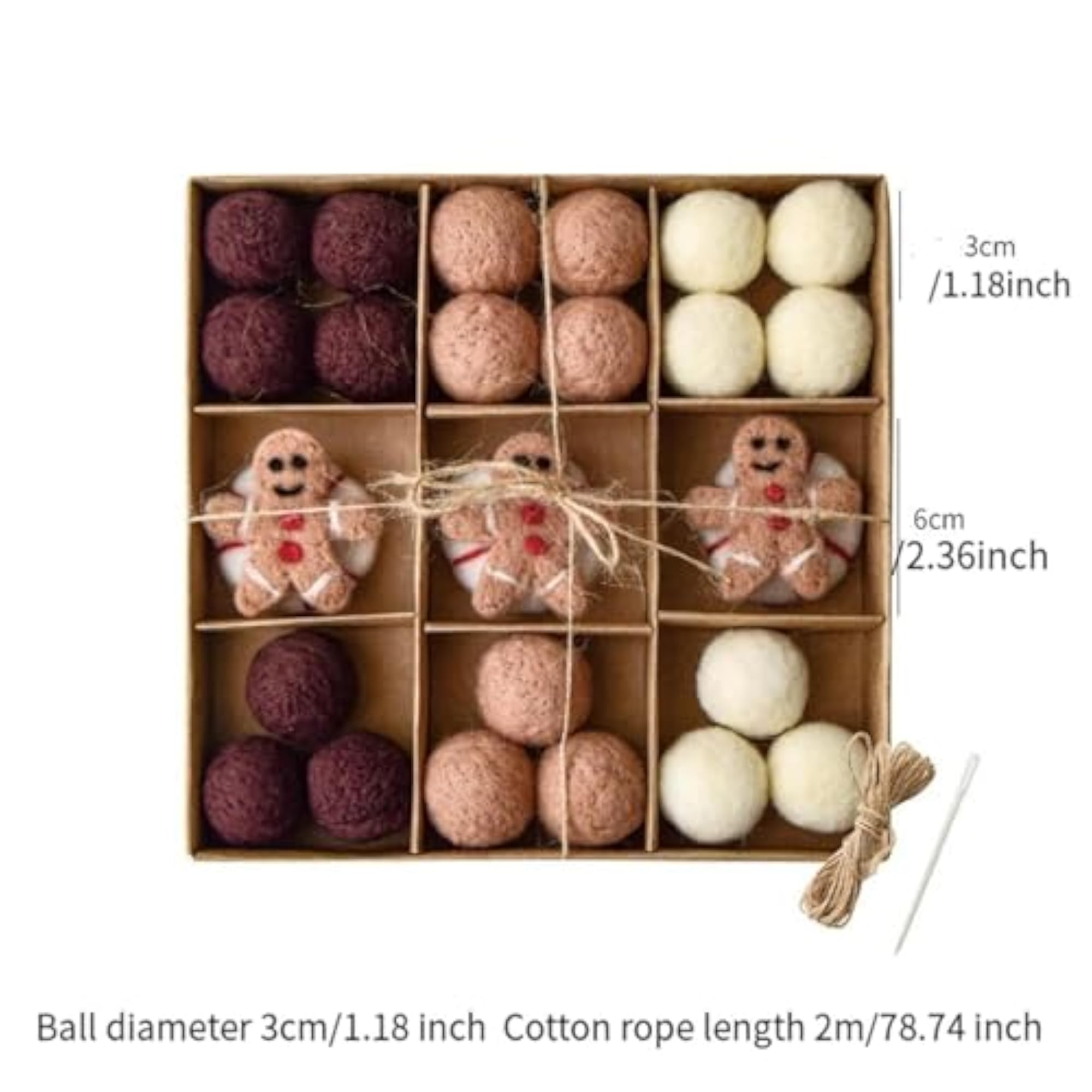 DIY Christmas Felt Ball Garland Set for Festival Decor
