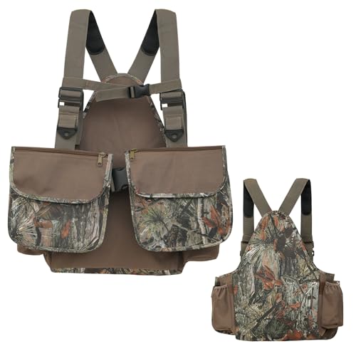 ZAIXIA Tactical Hunting Vest with Game Pouch Adjustable Chest & Shoulder Strap for Upland Bird Hunting, Fit for Men and Women Outdoor Enthusiasts