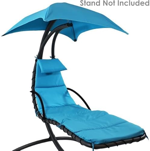 Ezone Replacement Cushion Pad And Umbrella For Hanging Lounge Chair Outdoor Chaise Hanging Hammock Chair Pillow Pad (Blue,Green,Khaki,Rust) (Blue) #TOP1