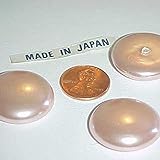 12 Vintage Japanese Pink Pearl Acrylic 25mm. Round Cabochons L695