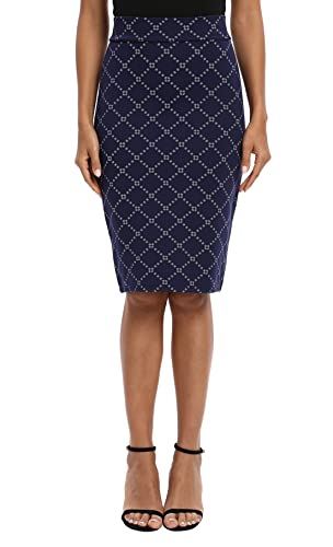 Urban Coco Women's Elastic Waist Stretch Bodycon Midi Pencil Skirt (As1, Alpha, M, Regular, Regular, 5) #TOP14