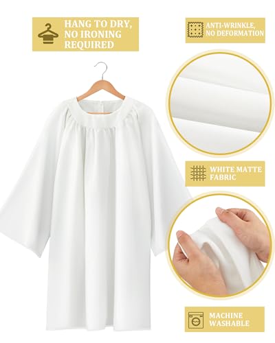 Image of Toulite Unisex Matte Choir Robes for Church Adults Baptism Gown