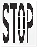 SmartSign 42 x 54 inches Stop Reusable Stencil with 48' Letter Height, 63 mil Plastic, Easy to Wash, for Parking Lot, Sidewalk, School Zone, Driveway, Private Road, Park, USA Made