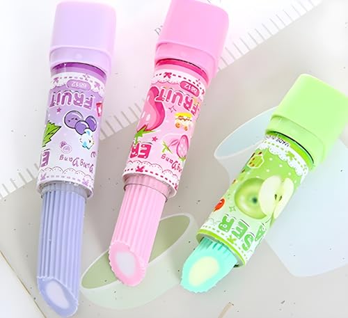 Image of Radiance 12 Pcs Lipstick Shape Erasers for Kids | Non-Toxic Pencil Erasers for Girls, Cute School Stationery & Birthday Return Gift Items (Random Designs & Colors)