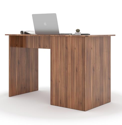 Image of 55 * 120 * 75 CM Engineered Wood Office Desk with Closed Cabinet & Storage Shelves for Storing Books, Stationery | Tabloft Executive Table for Office | 1 Year Warranty- Lyon Walnut