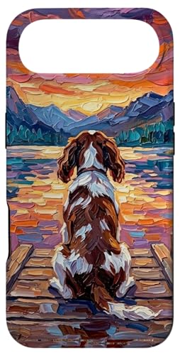 Blenheim Spaniel On a Dock Dog at Mountain Lake �A�[�g���[�N �X�}�z�P�[�X iPhone Air �p