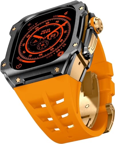 Boîtier de montre en acier pour Apple Watch 45mm : l'élégance d'un cadran en métal haut de gamme