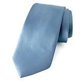 Spring Notion Men's Solid Color Satin Microfiber Tie Steel Blue