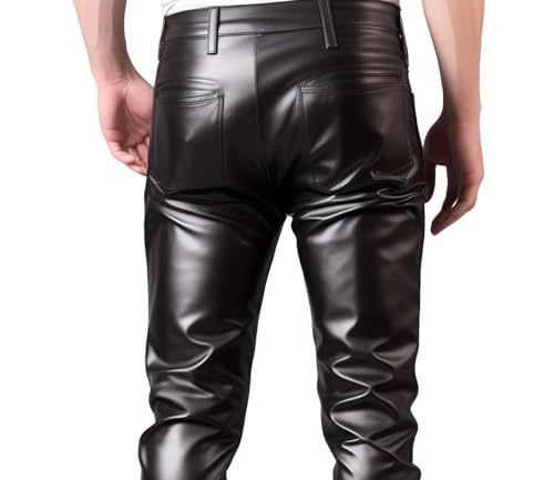 Genuine Lambskin Biker Leather Pants for Men - Motorcycle Leather Pants Men - Stylish Leather Pants Men3